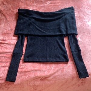 Free people fold-over off shoulder sweater NWT